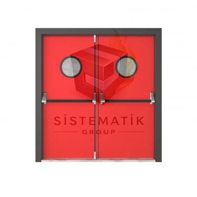 YANGIN KAPISI ÇİFT KANAT CAMLI